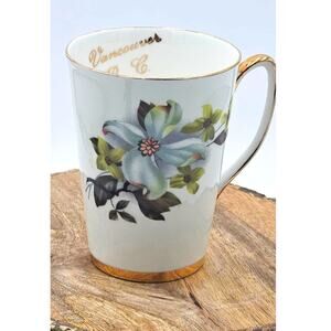 Vintage Royal Gregg Bone China England Teacup Colorful Flower Gold B.C.